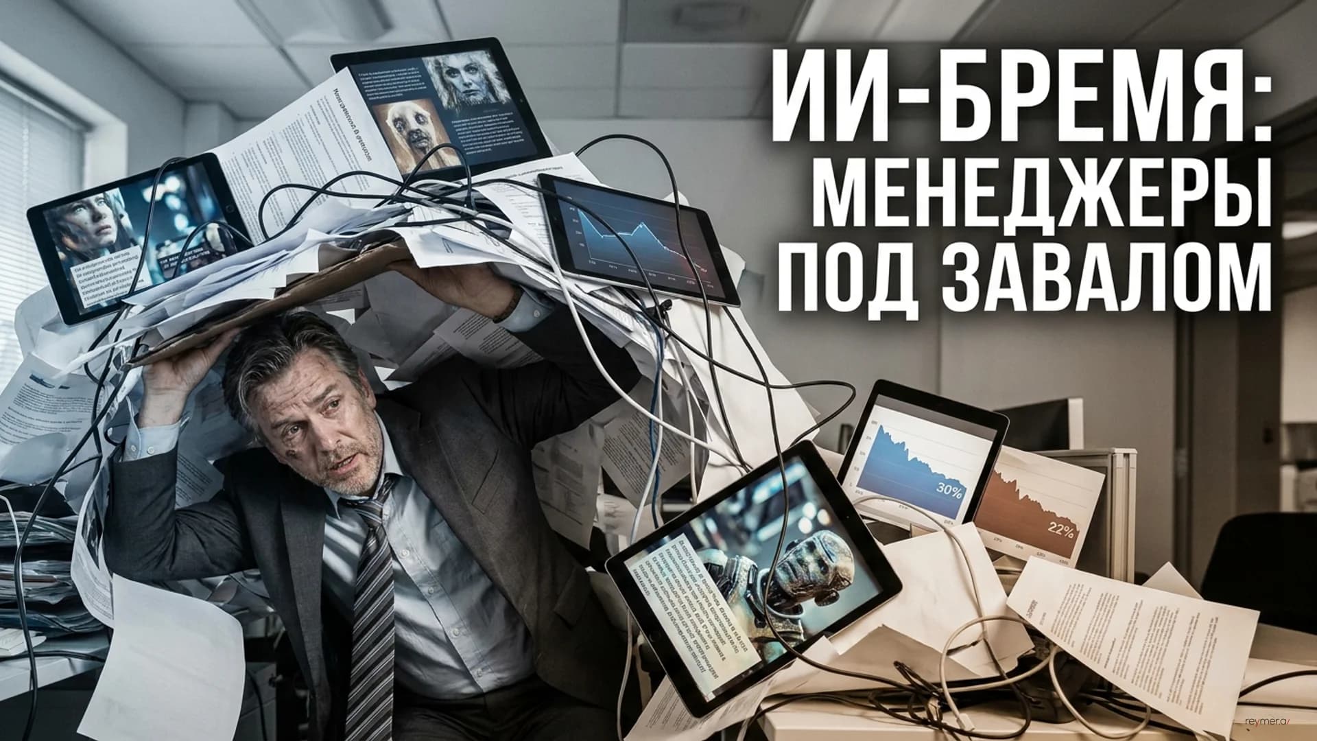 Внедрение ИИ перегружает менеджеров среднего звена: исследование HBR